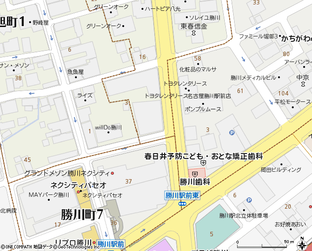 勝川支店付近の地図